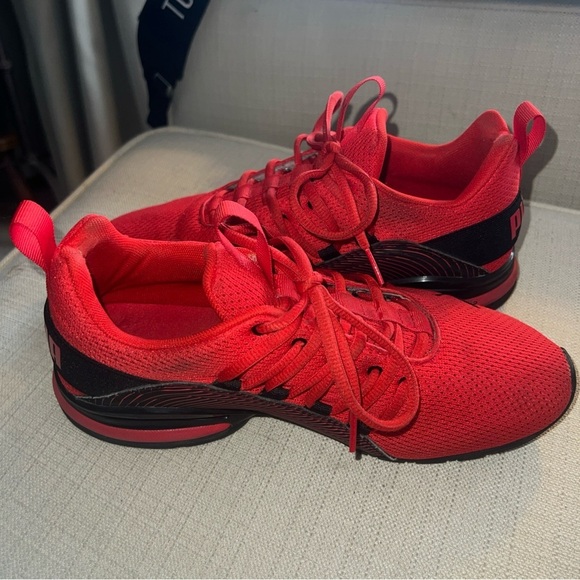 Puma Axelion Red/Black Running Shoes Sneakers Men's Size 7C 376196-01 - Picture 8 of 12